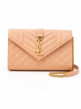Saint Laurent Nude envelope shoulder bag with Gold Chain